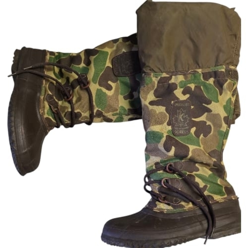 Vintage Sorel Specialist Wading Boots Camo Size 9 Men's - Excellent Condition!